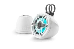M6-650VEX-Gw-S-GwGw-i Coassiali Nautici 165mm In Box Sigillati Con Illuminazione LED RGB Griglia Sportiva Bianco Lucido